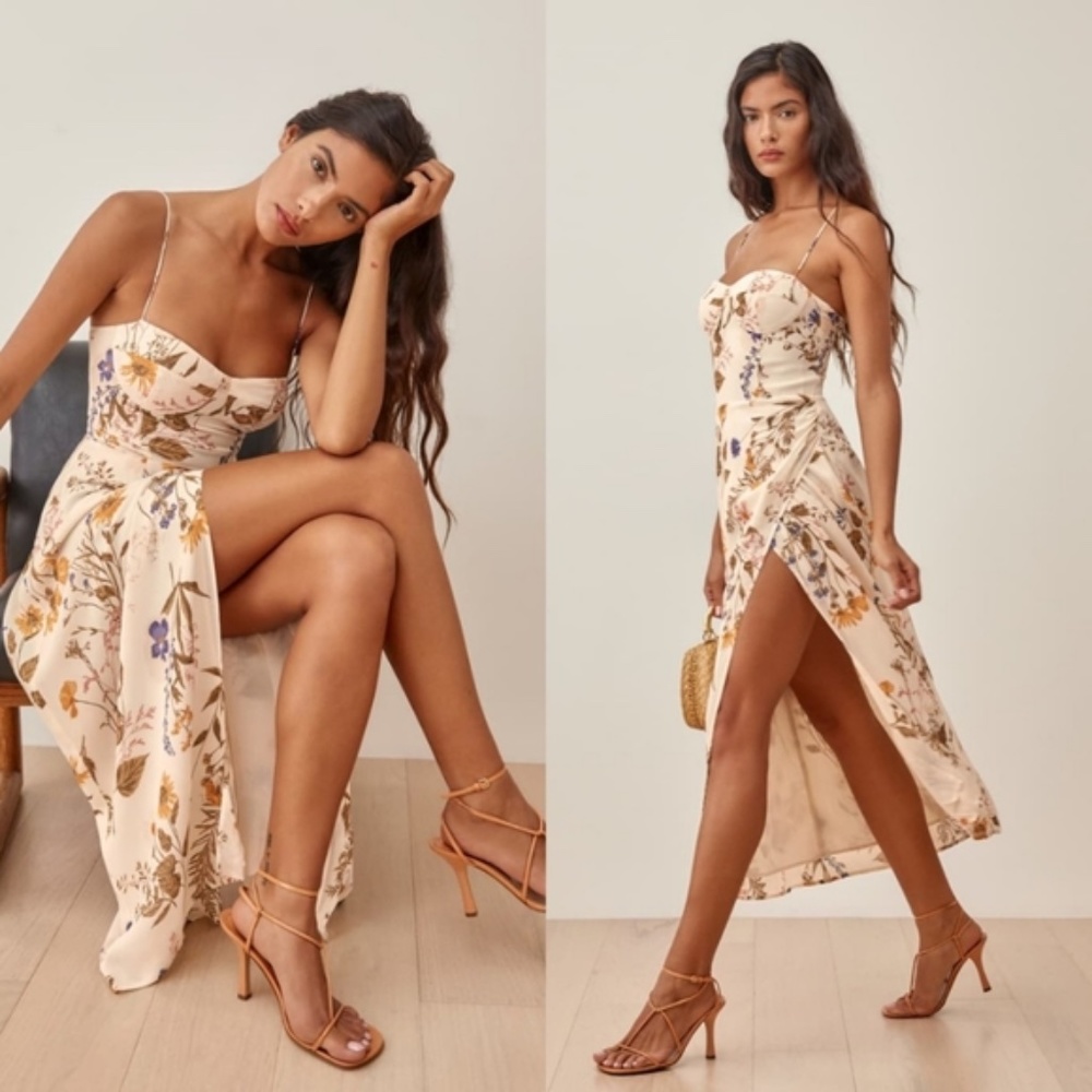 Reformation Petites Kourtney Midi Dress - Frolic